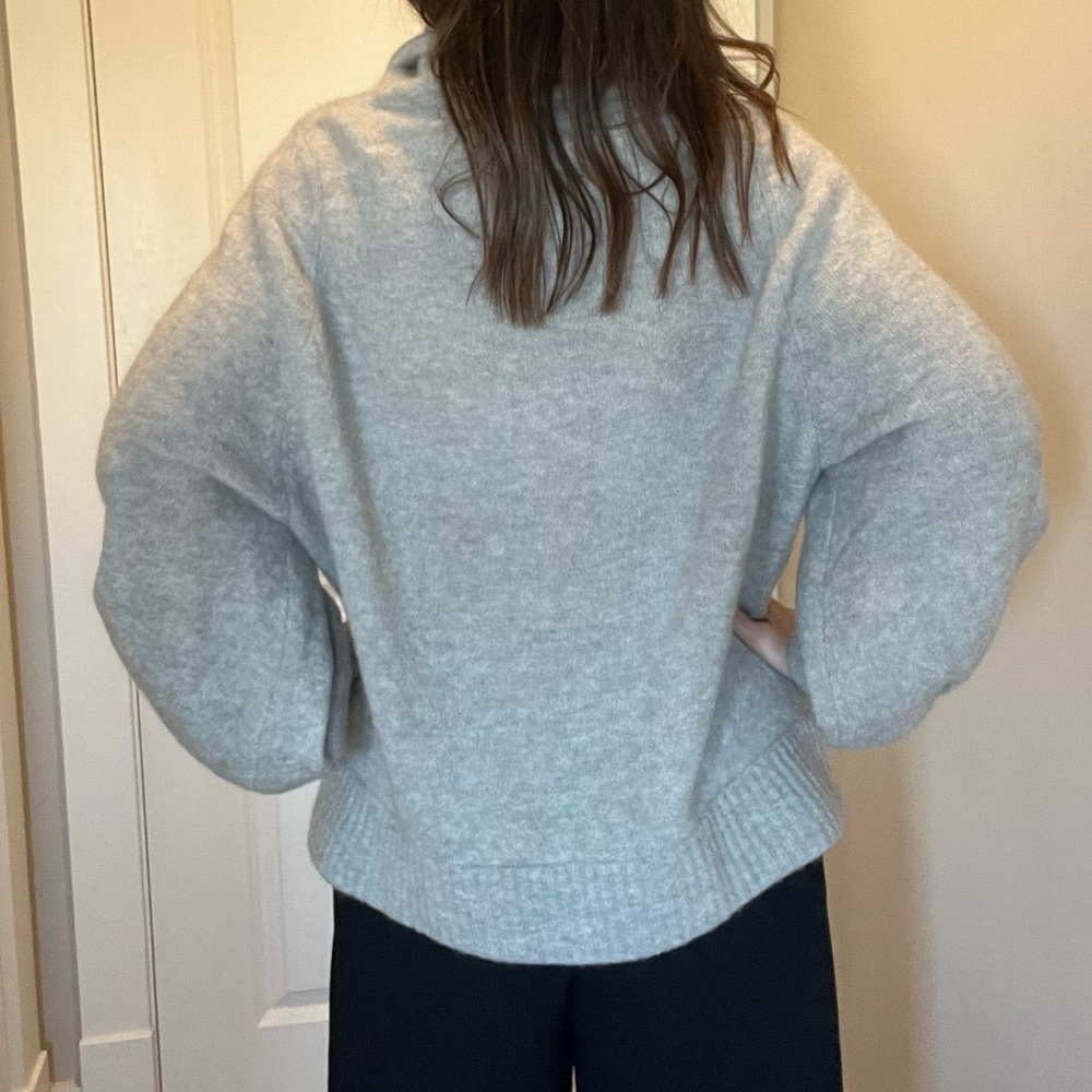 Aritzia Babaton Light Gray Cowl Neck Mohair and Wool Sweater - Picture 9 of 10